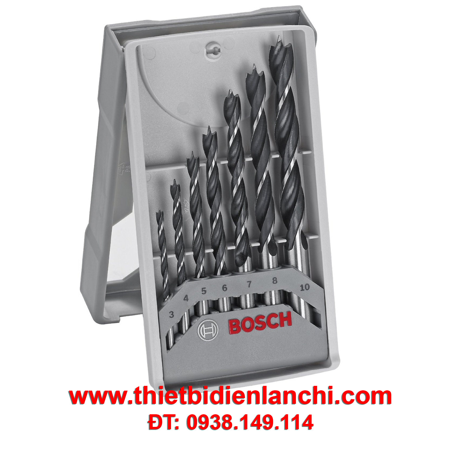Bộ 07 mũi khoan gỗ BOSCH (3-10mm) 2607017034 Bộ 07 mũi khoan gỗ BOSCH (3-10mm) 2607017034