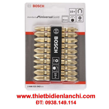 Bộ 10 mũi vặn vít BOSCH PH2 2608521042 (Gold)