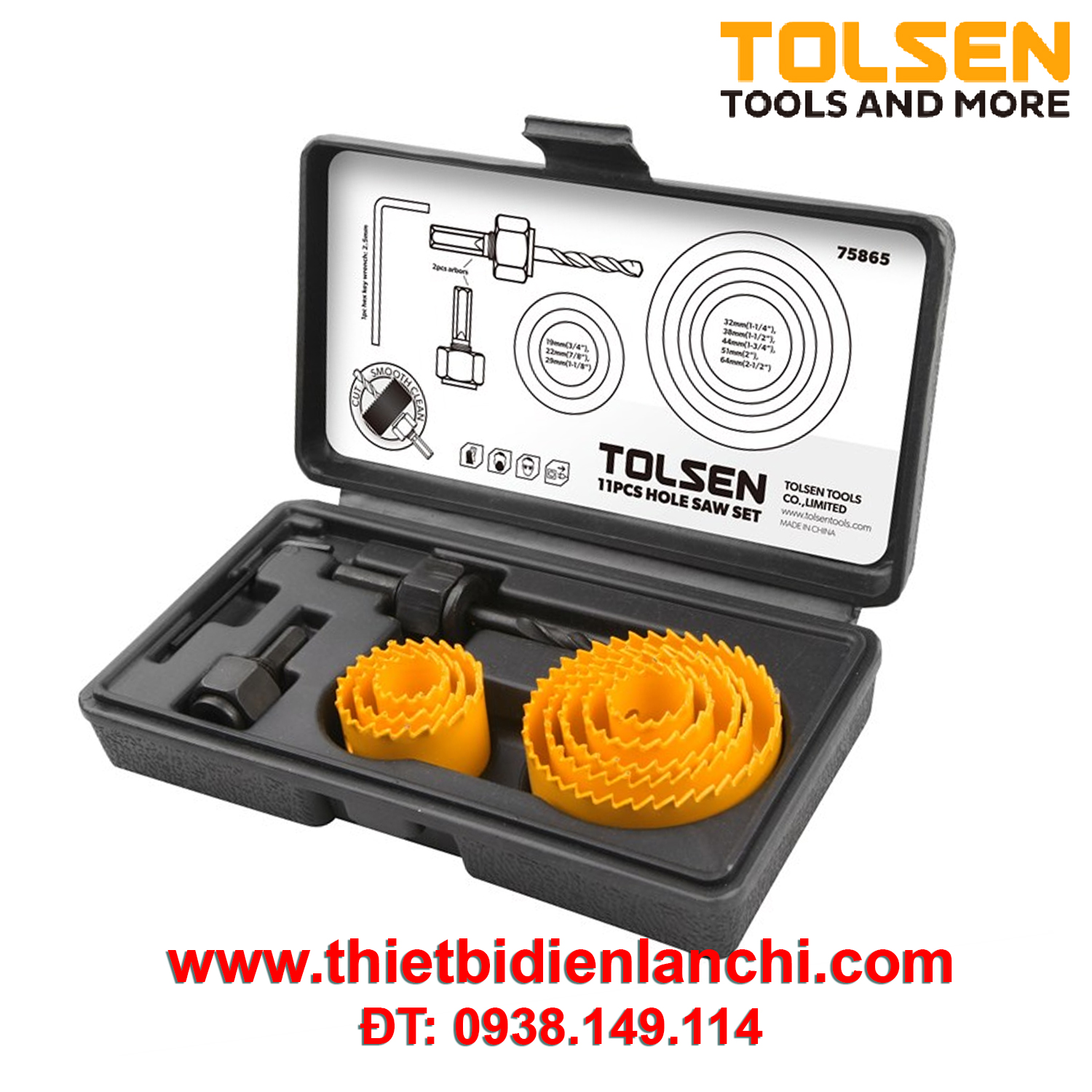 Bộ 11 Vòng Khoét Lỗ TOLSEN 75865 Bộ 11 Vòng Khoét Lỗ TOLSEN 75865