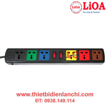 Ổ cắm kéo dài 6S LiOA 6S5 dây 5m x 2 (Đen)