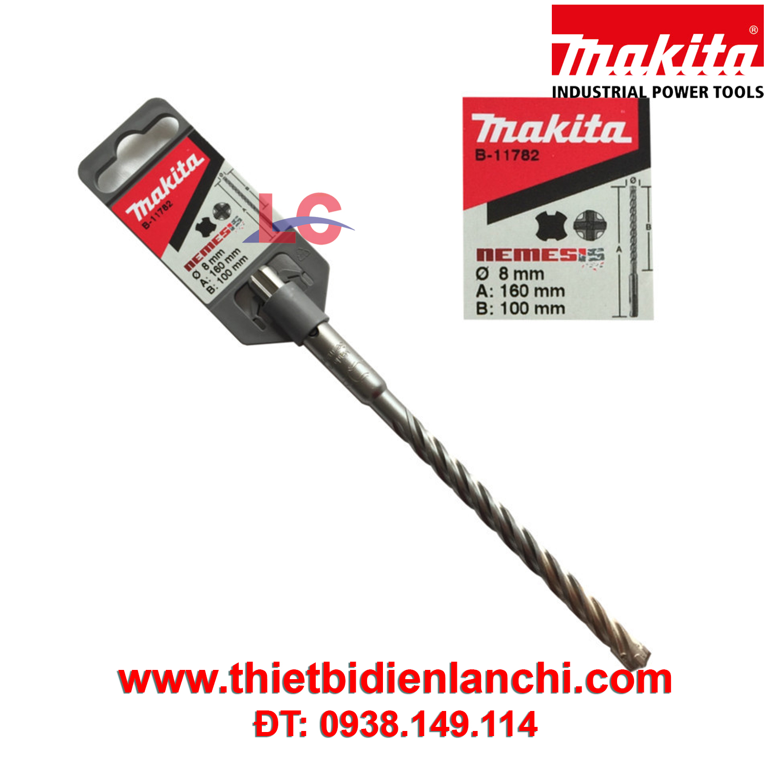 Mũi khoan bê tông Makita SDS Plus Memesis 8x160 B-11782 Mũi khoan bê tông Makita SDS Plus Memesis 8x160 B-11782
