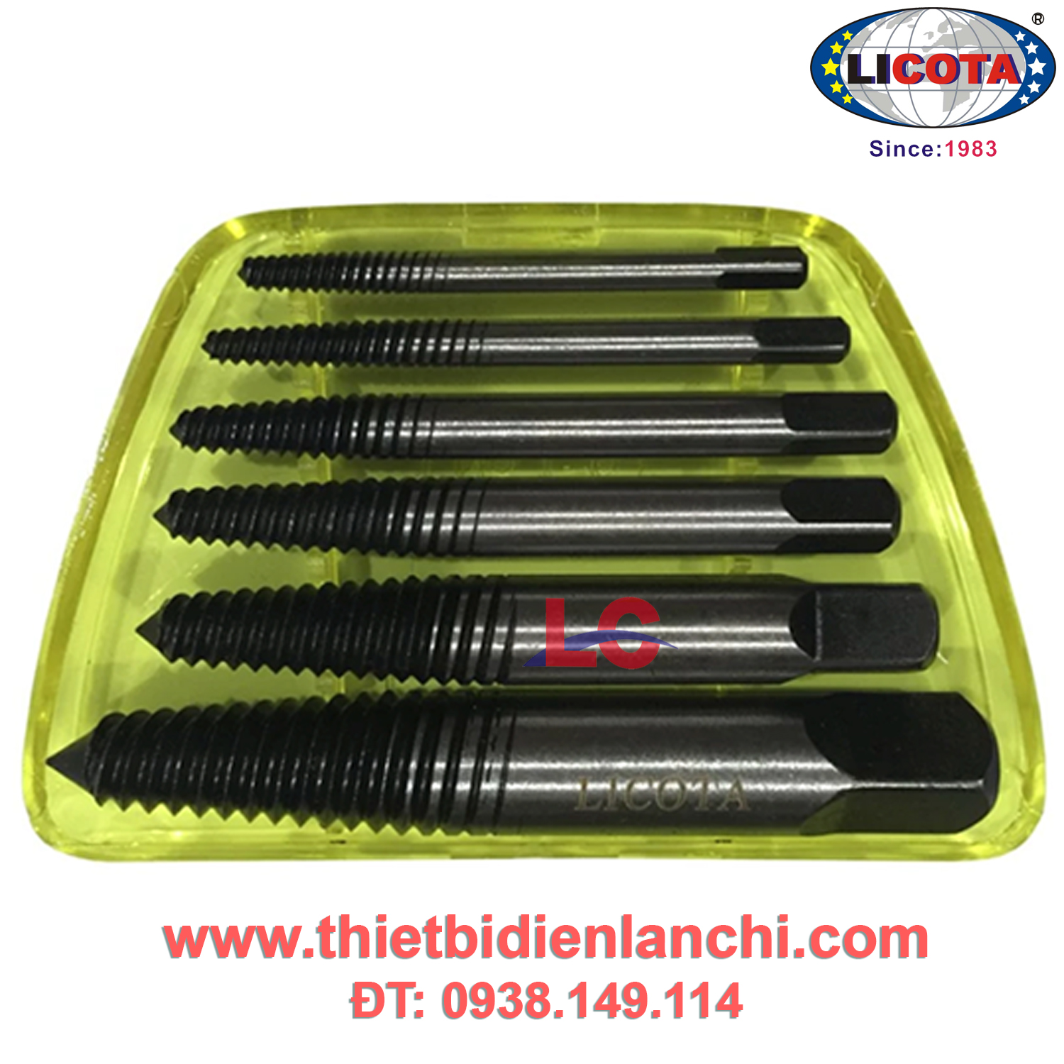 Bộ mở ốc vít gãy, toét đầu 6 cây Licota - TAP-50004 Bộ mở ốc vít gãy, toét đầu 6 cây Licota - TAP-50004