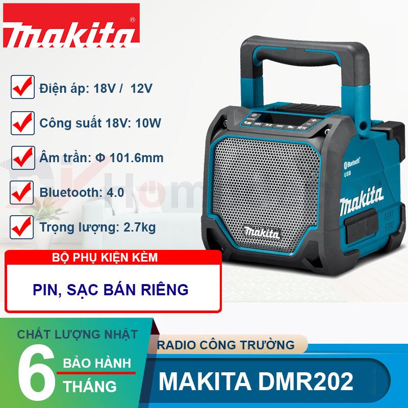 Loa c&ocirc;ng tường d&ugrave;ng pin v&agrave; điện Makita DMR202