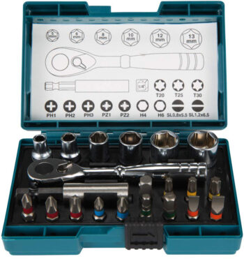Bộ mũi vặn vít có cần siết 21 chi tiết Makita B-54081