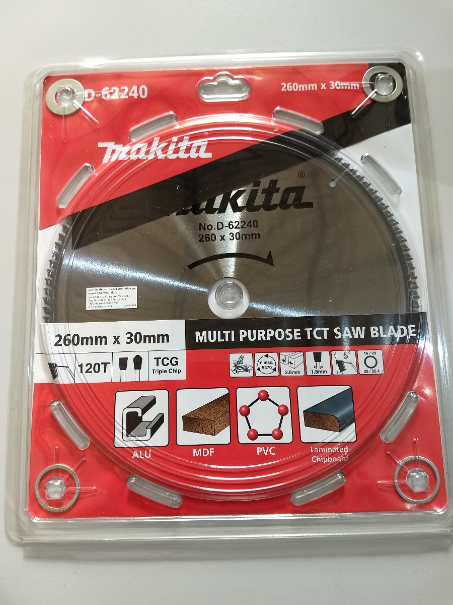 Serra De Widea Multimateriais 260mmx120dx30f Makita D-62240 - R ...