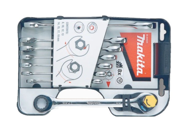 8-19mm Bộ cờ l&ecirc; v&ograve;ng miệng tự động 8 chi tiết Makita B-65523