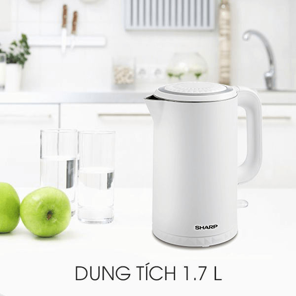 Bình đun siêu tốc 1.7 lít Sharp EKJ-17EVPS-WH Bình đun siêu tốc 1.7 lít Sharp EKJ-17EVPS-WH