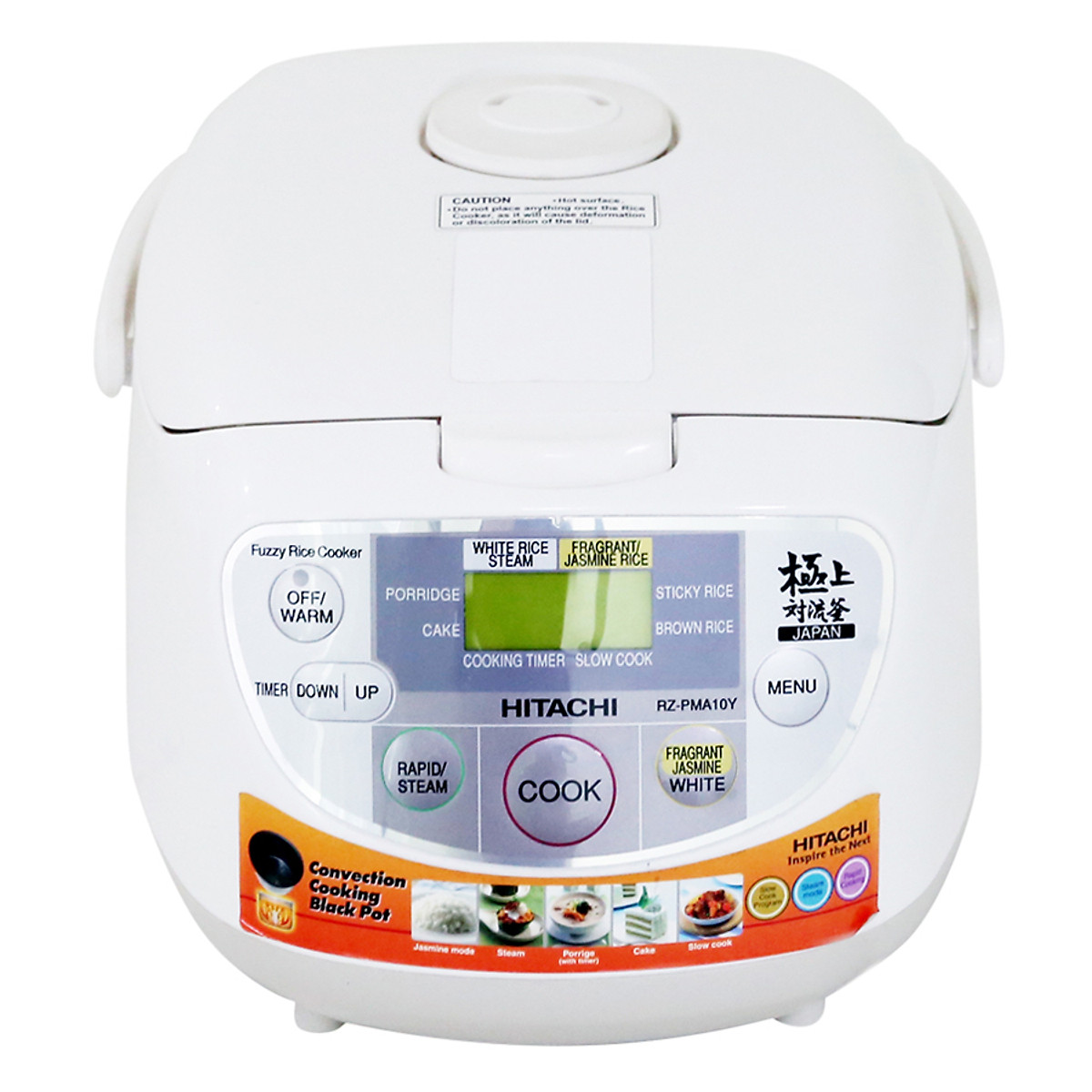 Nồi Cơm Điện Tử Hitachi RZ-PMA10Y (1L) - Ghi Trắng - H&agrave;ng ch&iacute;nh h&atilde;ng