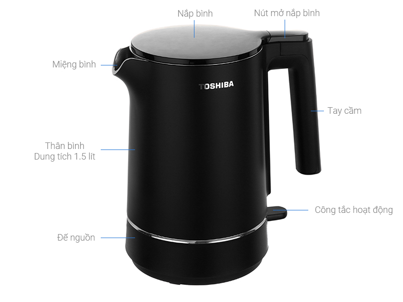 B&igrave;nh đun si&ecirc;u tốc Toshiba 1.5 l&iacute;t KT-15DS1NV