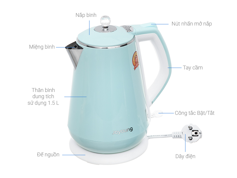 B&igrave;nh đun si&ecirc;u tốc Joyoung 1.5 l&iacute;t K15-F628
