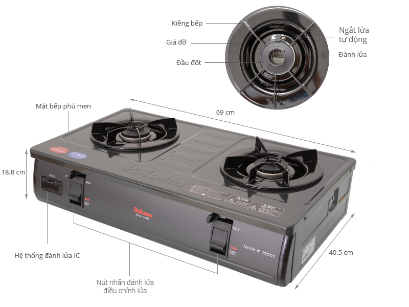 Bếp ga đ&ocirc;i Paloma PA-7PEJ