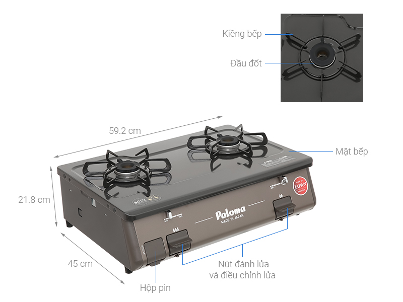 Bếp ga đ&ocirc;i Paloma PA-J61PE (BR)