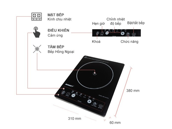 Bếp hồng ngoại Sanaky SNK-2018HG