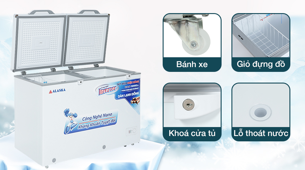 Tủ đông Alaska Inverter 282 lít BCD 4568CI - Tiện ích Tủ đông Alaska Inverter 282 lít BCD 4568CI - Tiện ích