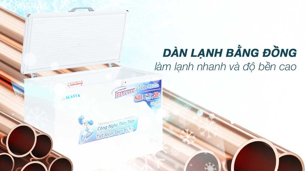 Tủ đông Alaska Inverter 295 lít BD 400CI - Dàn lạnh bằng đồng Tủ đông Alaska Inverter 295 lít BD 400CI - Dàn lạnh bằng đồng