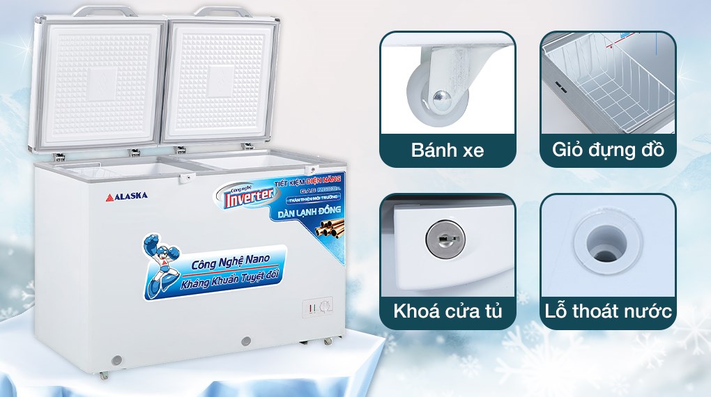 Tủ đông Alaska Inverter 312 lít BCD 5068CI - Tiện ích Tủ đông Alaska Inverter 312 lít BCD 5068CI - Tiện ích
