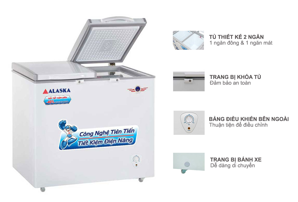 Tủ đ&ocirc;ng m&aacute;t Alaska BCD-3068N