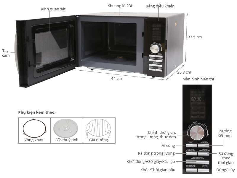 L&ograve; vi s&oacute;ng Sanyo EM-G3850V 23 l&iacute;t