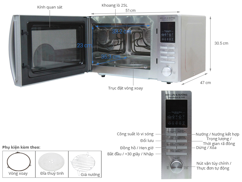Lò vi sóng Sharp R-C825VN(ST) 25 lít