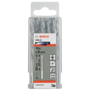 Mũi khoan sắt 10 mũi 6.2mm HSS-G Bosch 2608595066