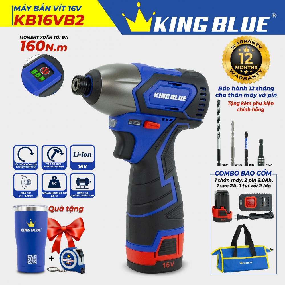 Máy Bắn Vít Kingblue 16V KB16VB2 Máy Bắn Vít Kingblue 16V KB16VB2