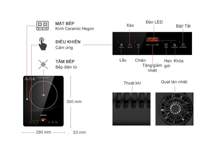 Bếp từ đơn Toshiba IC-20R1SV