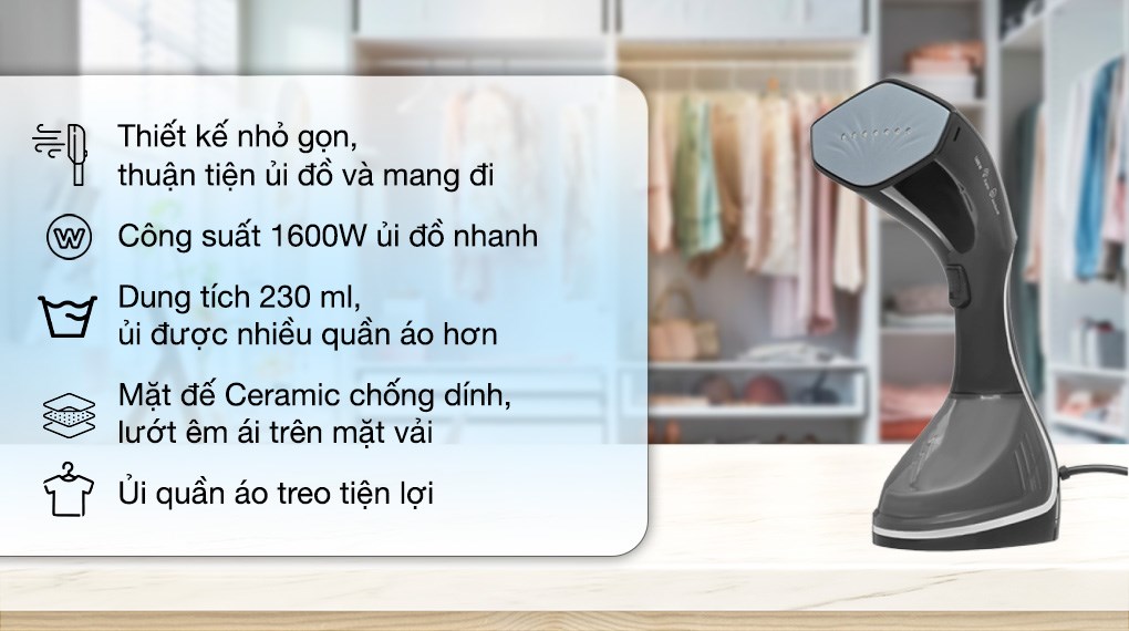 Bàn ủi hơi nước cầm tay Beko STM4116B 1600W Bàn ủi hơi nước cầm tay Beko STM4116B 1600W