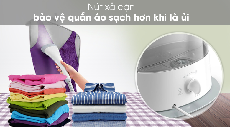 Xả cặn - Bàn ủi hơi nước đứng Philips GC487 Xả cặn - Bàn ủi hơi nước đứng Philips GC487