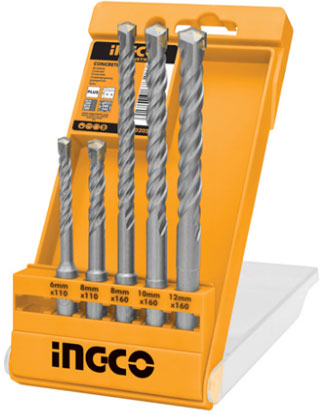 Bộ 5 mũi khoan bê tông đuôi gài Ingco AKD2052