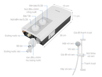 Máy nước nóng trực tiếp Panasonic 4500W DH-4RL1VW