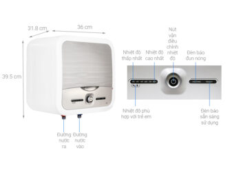 Máy nước nóng gián tiếp Ariston 15 lít 2500W AN2 15 LUX 2.5 FE