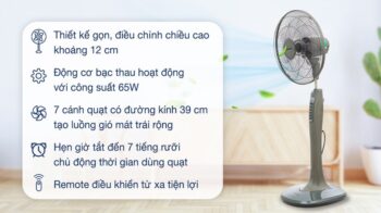 Quạt đứng Senko 7 cánh DR1608 65W