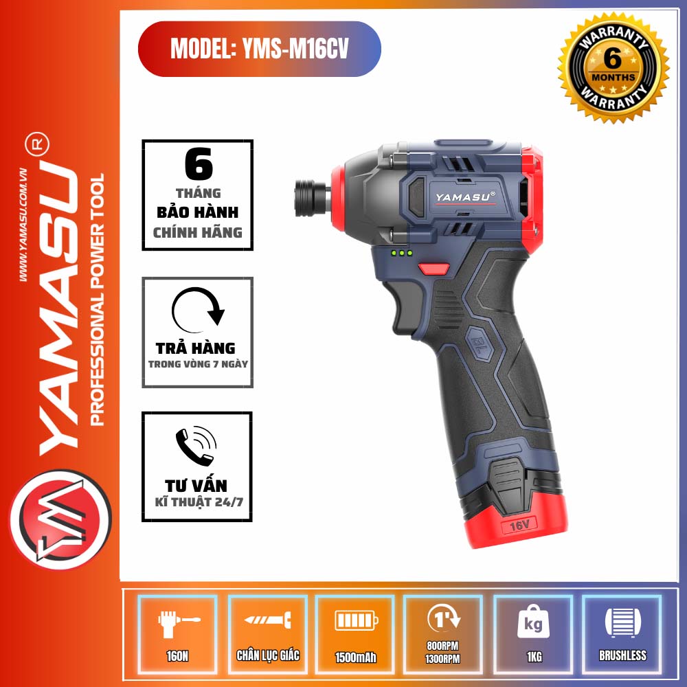 MÁY CHUYÊN VÍT YAMASU YMS-M16CV PIN 16V MÁY CHUYÊN VÍT YAMASU YMS-M16CV PIN 16V
