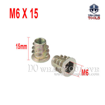 100 cái Ốc Cấy Ren M6 x 15 mm Có Vành